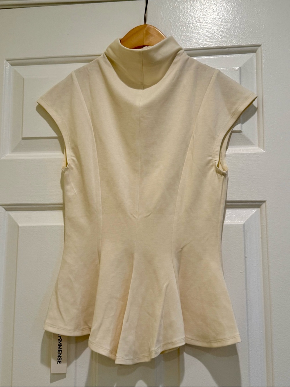 Commense Cream Mock Neck Flair 🤍Top